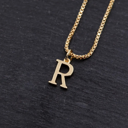 Copper 18K Gold Plated Simple Style Shiny Metallic Plating Letter Pendant Necklace