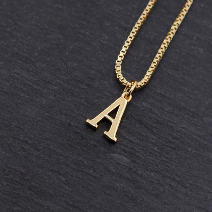 Copper 18K Gold Plated Simple Style Shiny Metallic Plating Letter Pendant Necklace