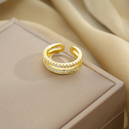 Copper 18K Gold Plated Simple Style Shiny Plating Snake Rings