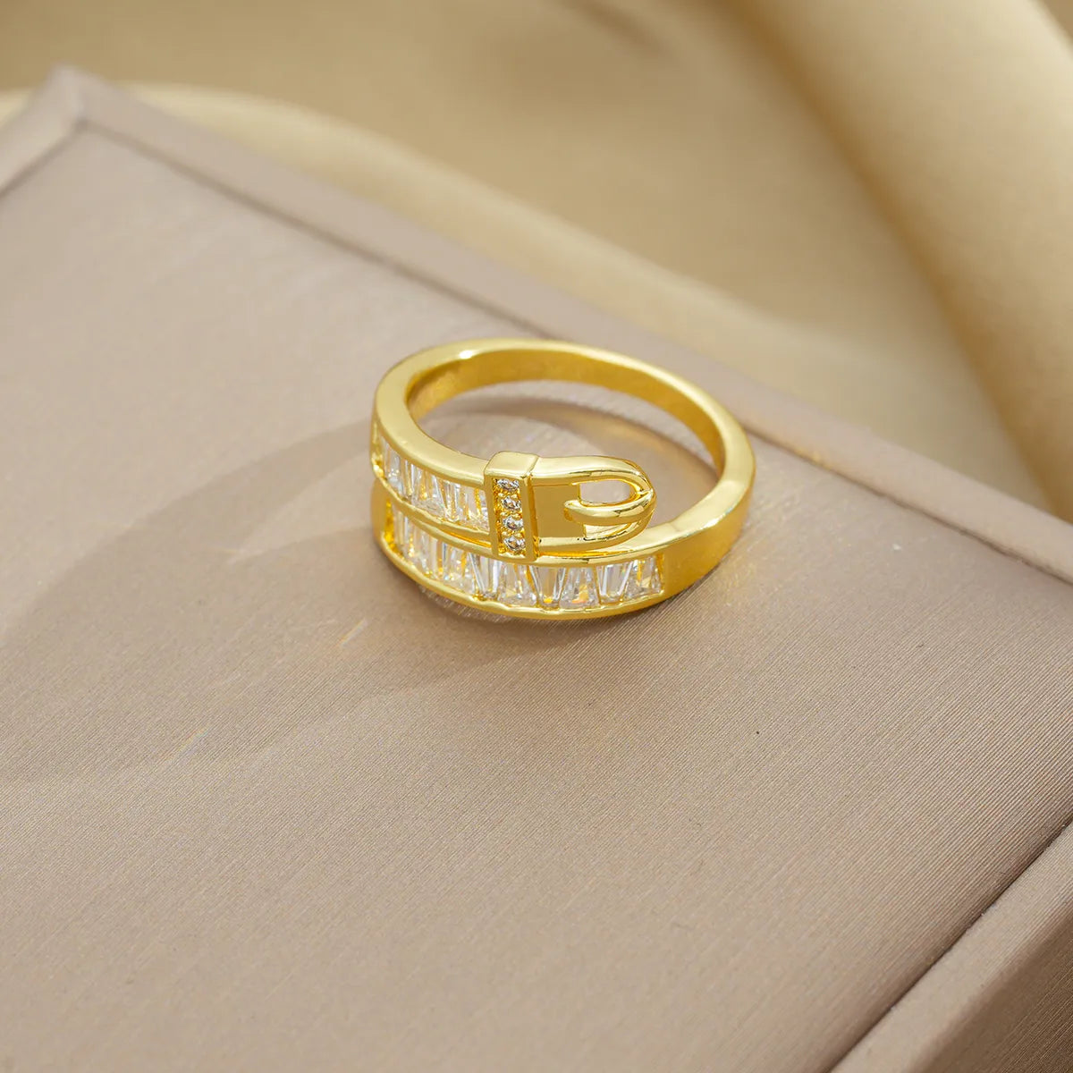 Copper 18K Gold Plated Simple Style Shiny Plating Snake Rings