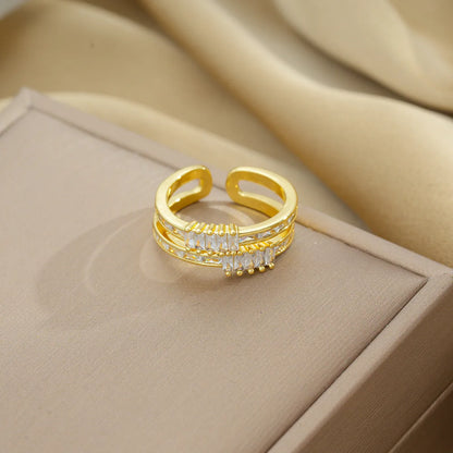 Copper 18K Gold Plated Simple Style Shiny Plating Snake Rings