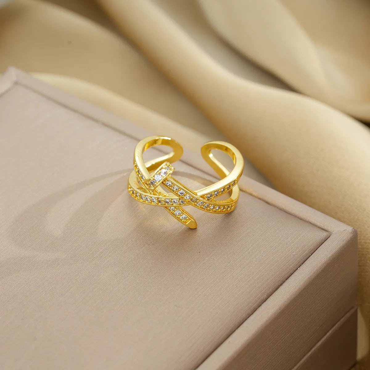 Copper 18K Gold Plated Simple Style Shiny Plating Snake Rings