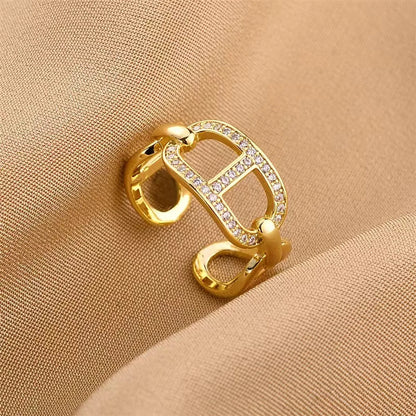 Copper 18K Gold Plated Simple Style Shiny Plating Snake Rings