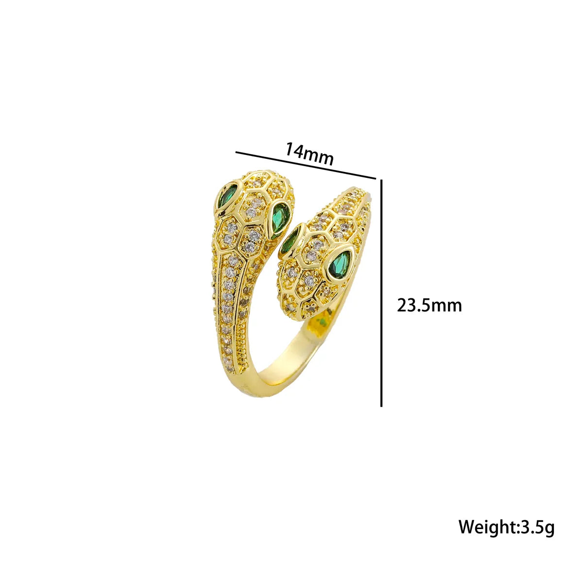 Copper 18K Gold Plated Simple Style Shiny Plating Snake Rings