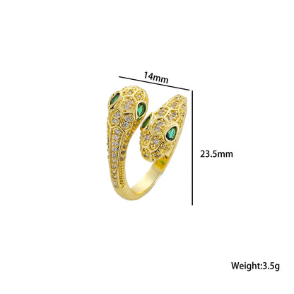 Copper 18K Gold Plated Simple Style Shiny Plating Snake Rings