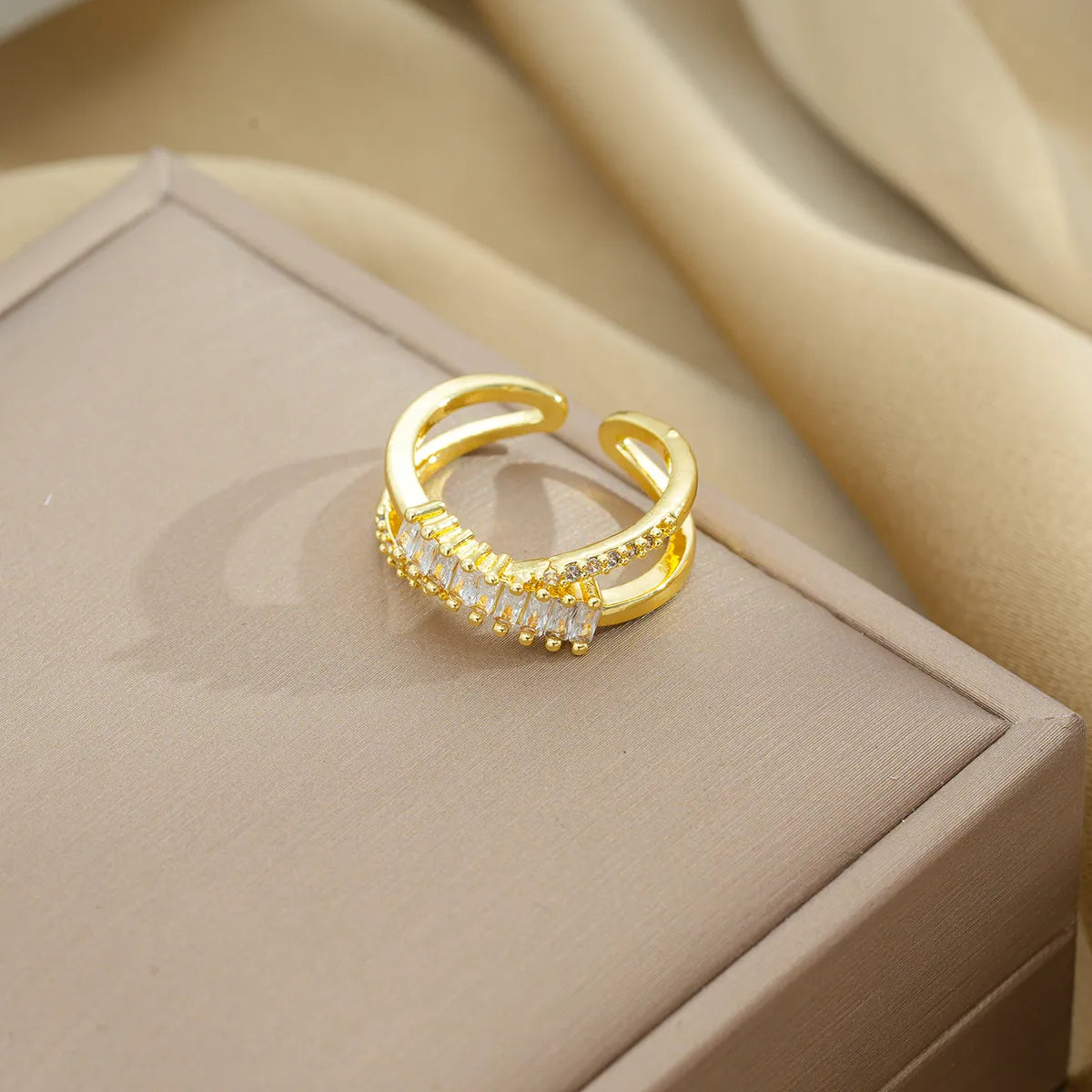 Copper 18K Gold Plated Simple Style Shiny Plating Snake Rings