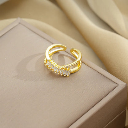 Copper 18K Gold Plated Simple Style Shiny Plating Snake Rings