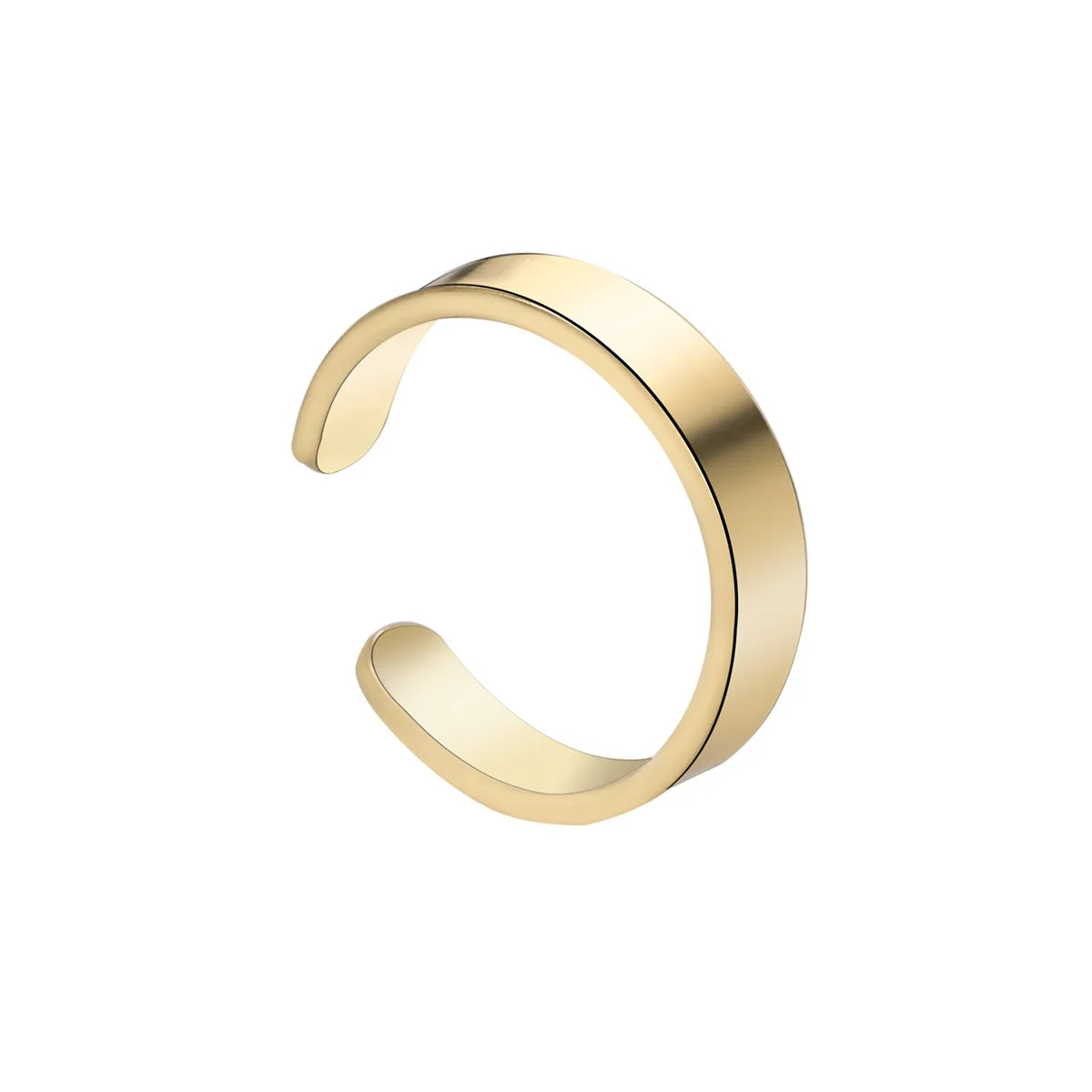 Copper 18K Gold Plated Simple Style Solid Color Open Rings