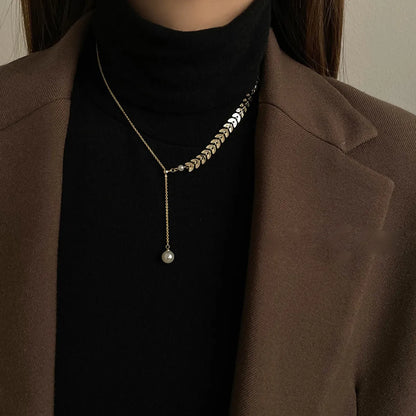 Copper 18K Gold Plated Simple Style Streetwear Grain Pendant Necklace