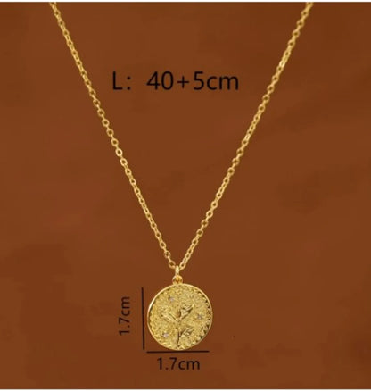 Copper 18K Gold Plated Simple Style Streetwear Plant Inlay Zircon Pendant Necklace