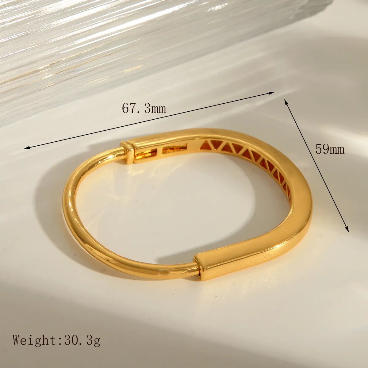 Copper 18K Gold Plated Solid Color Bangle