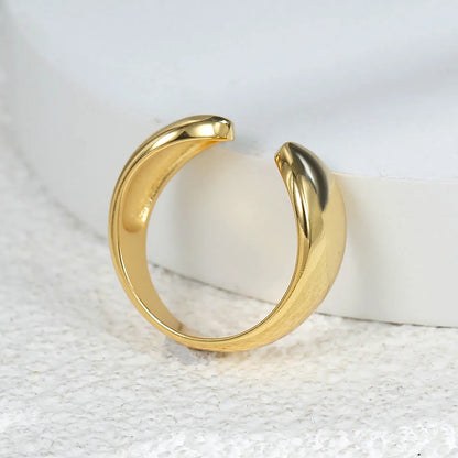 Copper 18K Gold Plated Solid Color Open Rings