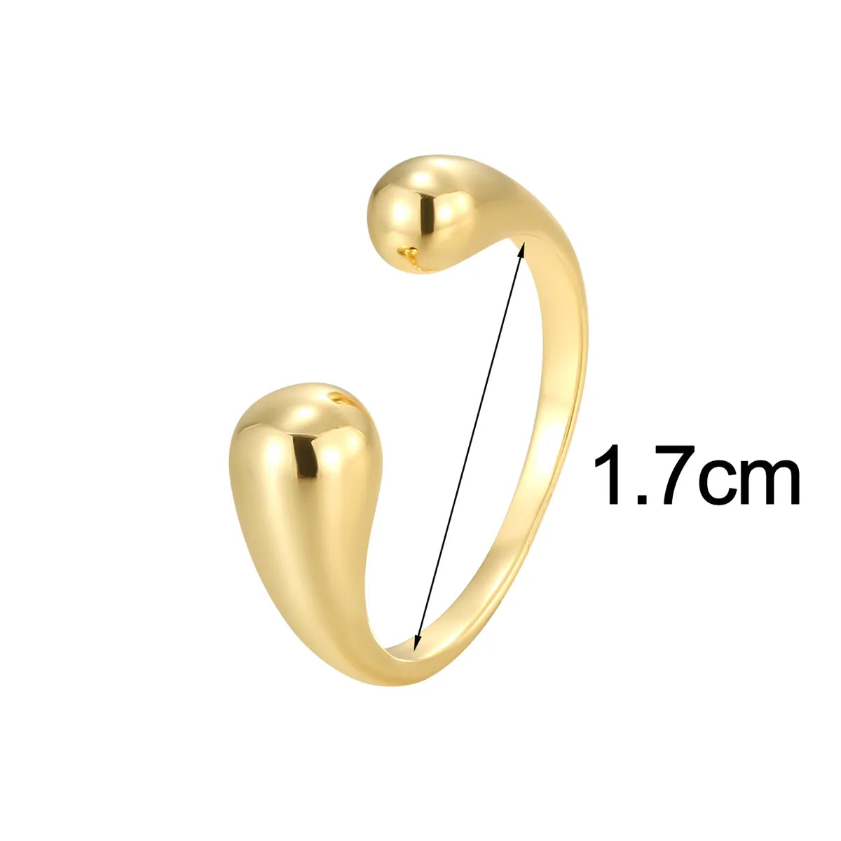 Copper 18K Gold Plated Solid Color Open Rings