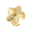 Copper 18K Gold Plated Twist Plating Sea Butterfly Flower Mosquito Coil Open Rings