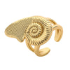 Copper 18K Gold Plated Twist Plating Sea Butterfly Flower Mosquito Coil Open Rings