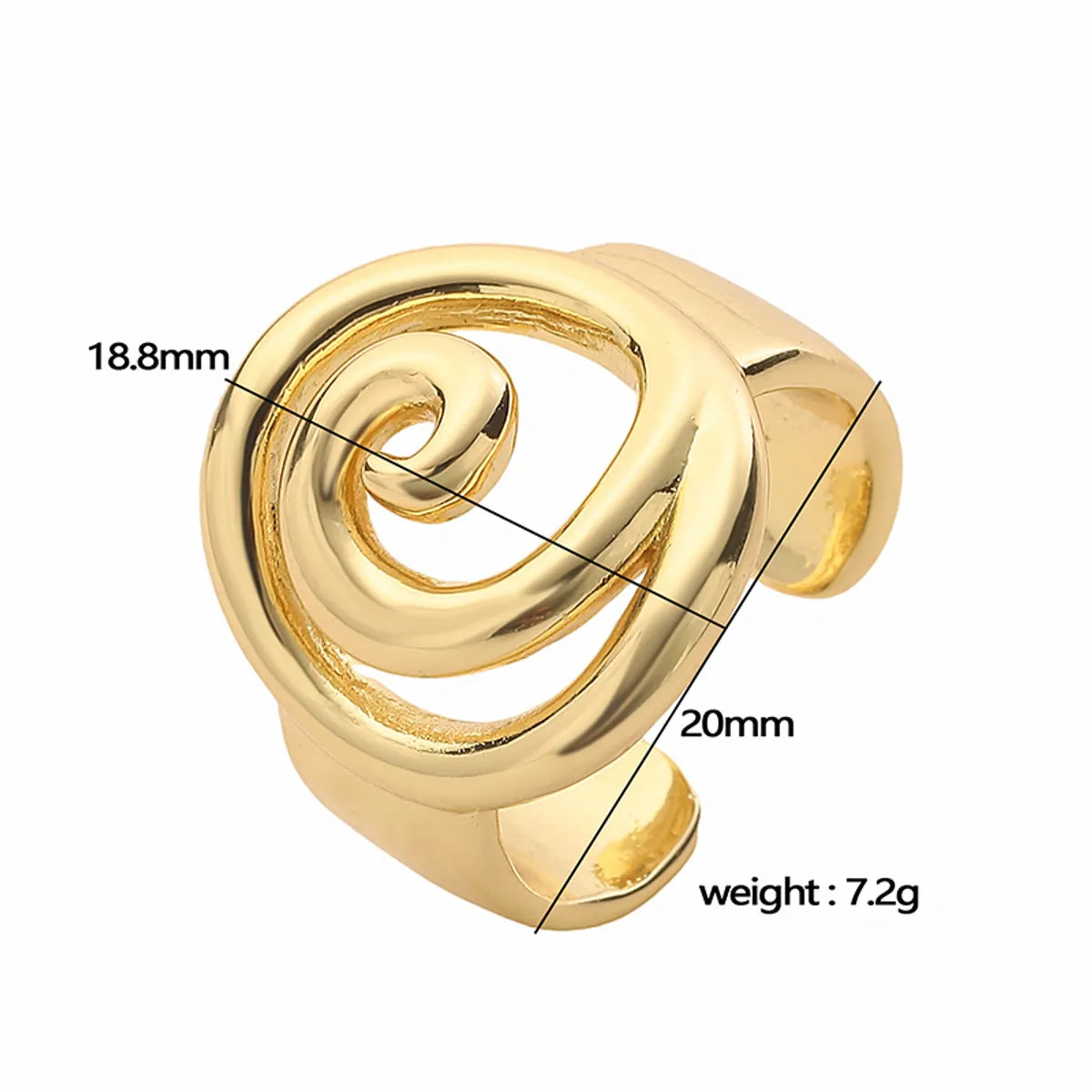 Copper 18K Gold Plated Twist Plating Sea Butterfly Flower Mosquito Coil Open Rings