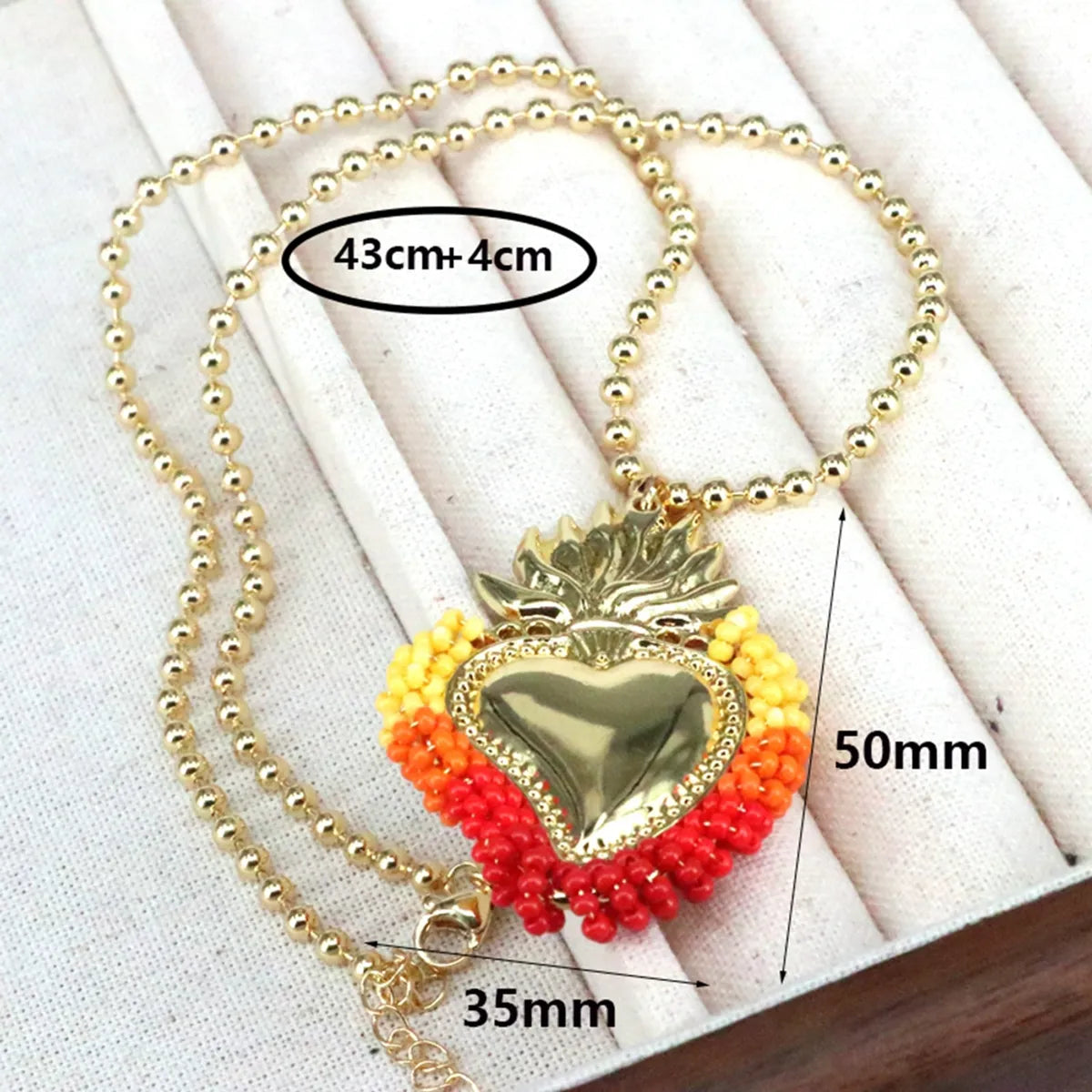 Copper 18K Gold Plated Vintage Style Heart Shape Pendant Necklace