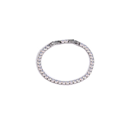 Copper 18K Gold Plated White Gold Plated Elegant Vacation Simple Style Geometric Polishing Inlay Zircon Bracelets