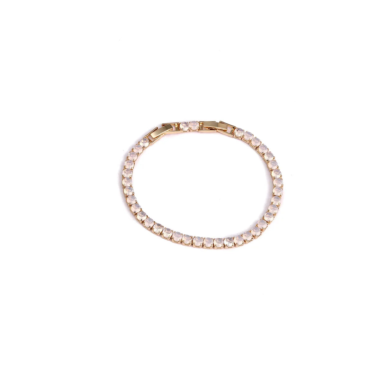 Copper 18K Gold Plated White Gold Plated Elegant Vacation Simple Style Geometric Polishing Inlay Zircon Bracelets