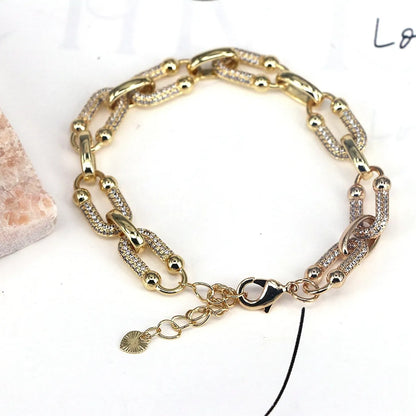 Copper 18K Gold Solid Color Bracelets