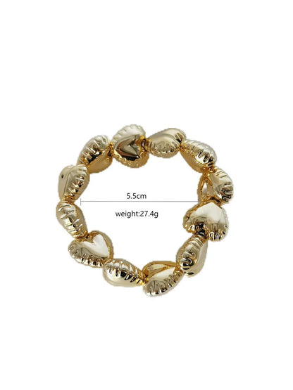 Copper Asymmetrical Balloon Plating Printing Water Droplets Rhombus Bracelets Bangle