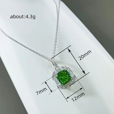 Copper Basic Classic Style Inlay Geometric Zircon Pendant Necklace