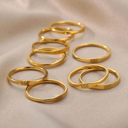 Copper Basic Modern Style Classic Style Plating Number Solid Color Rings