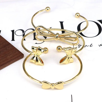 Copper Bowknot Bow Knot Cuff Bracelets