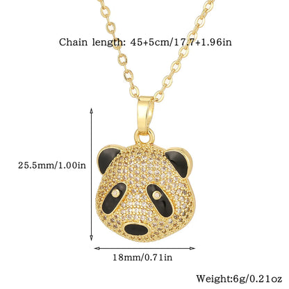 Copper Casual Cute Little Bear Plating Pendant Necklace