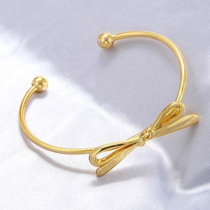 Copper Casual Elegant Simple Style Bow Knot Bangle