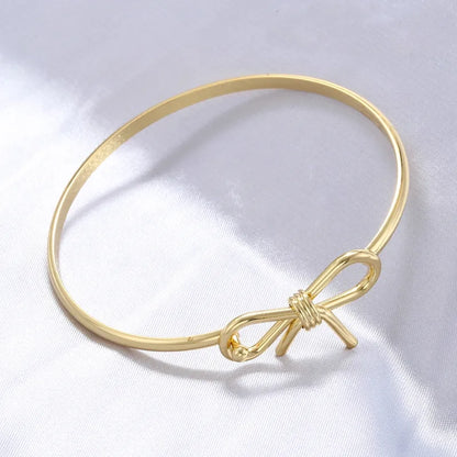 Copper Casual Elegant Simple Style Bow Knot Bangle