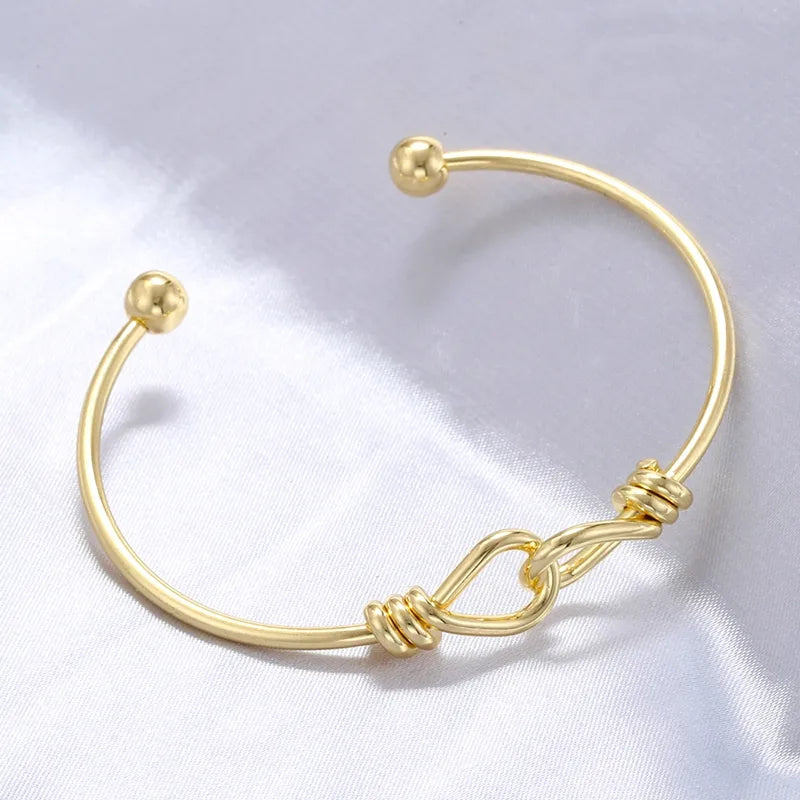 Copper Casual Elegant Simple Style Bow Knot Bangle