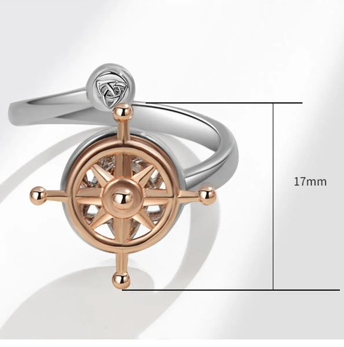 Copper Casual Simple Style Plating Rudder Open Rings Anxiety Ring