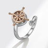 Copper Casual Simple Style Plating Rudder Open Rings Anxiety Ring