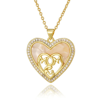 Copper Chain Heart Shape Pendant Necklace