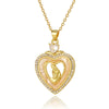 Copper Chain Heart Shape Pendant Necklace