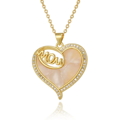 Copper Chain Heart Shape Pendant Necklace