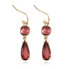 Copper Elegant Asymmetrical Plating Inlay Geometric Water Droplets Artificial Crystal Drop Earrings