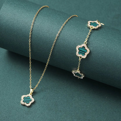 Copper Elegant Flower Jewelry Set