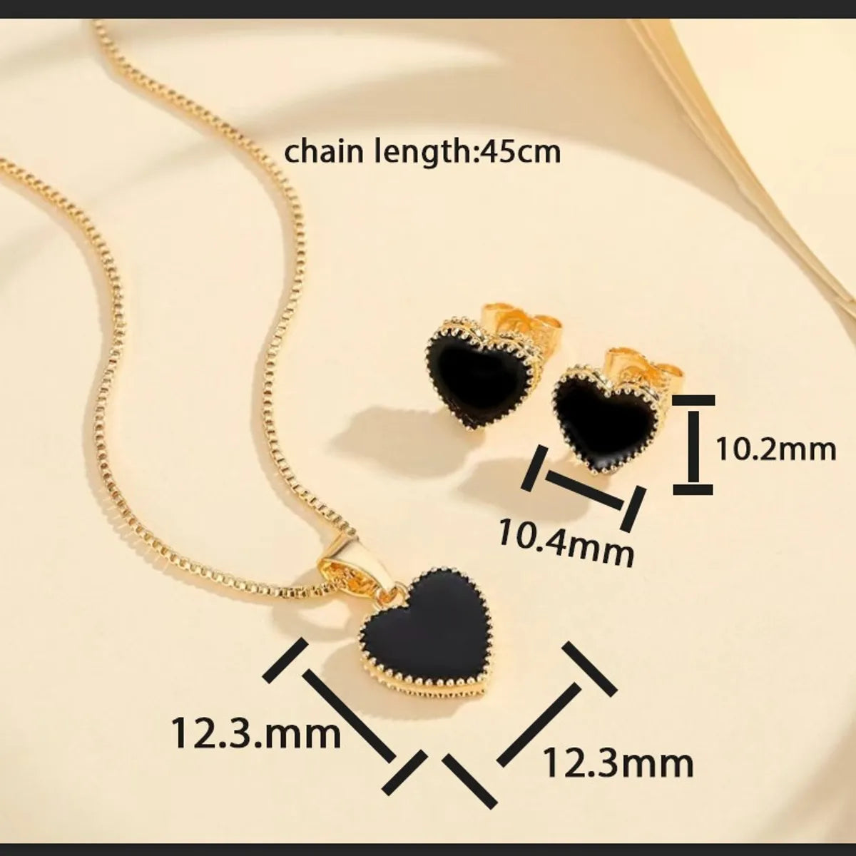 Copper Enamel Heart Shape Jewelry Set