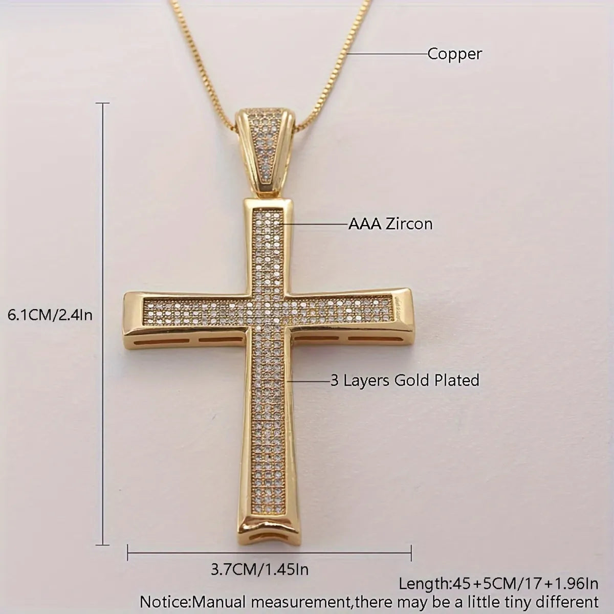 Copper Fashion Cross Necklace  (alloy-plated White Zirconium)  Fine Jewelry Nhbp0385-alloy-plated-white-zirconium