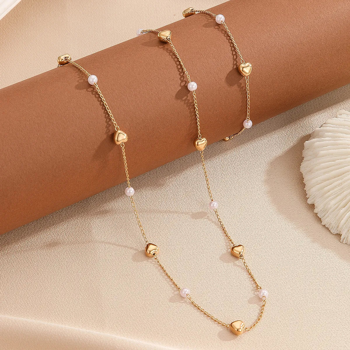 Copper Geometric Heart Shape Bracelets Necklace