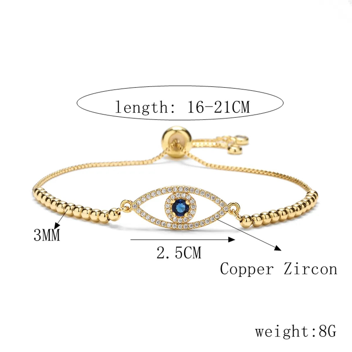 Copper Glam Classic Style Geometric Devil's Eye Hand Of Fatima Plating Inlay Zircon Bracelets