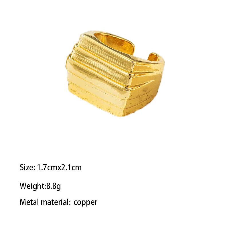 Copper Gold Plated Cute Sweet Plating Inlay Carving Asymmetrical Bear Heart Shape Zircon Adjustable Ring Open Rings