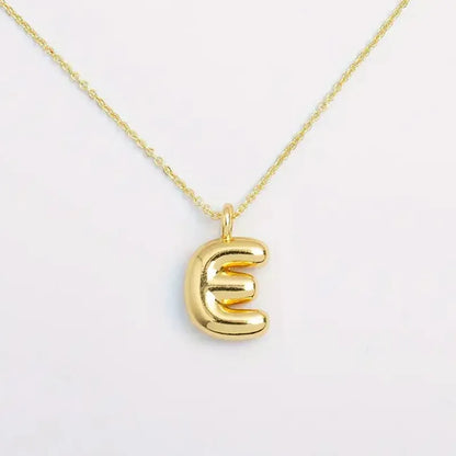 Copper Gold Plated Elegant Simple Style Plating Letter Solid Color Pendant Necklace