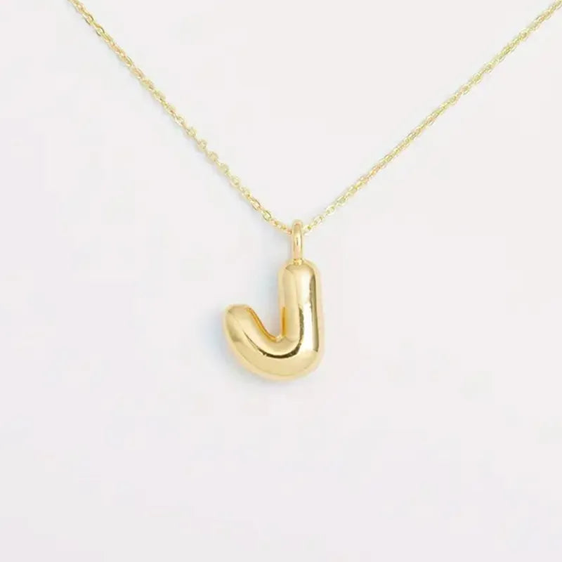 Copper Gold Plated Elegant Simple Style Plating Letter Solid Color Pendant Necklace