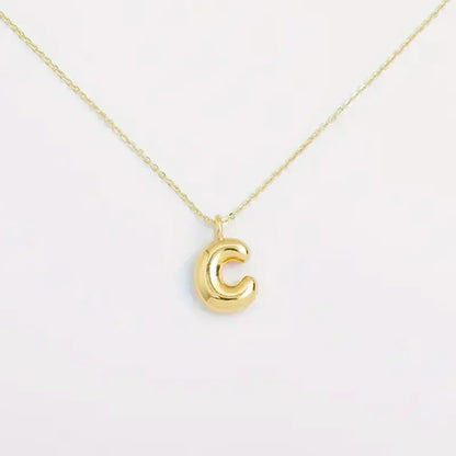 Copper Gold Plated Elegant Simple Style Plating Letter Solid Color Pendant Necklace