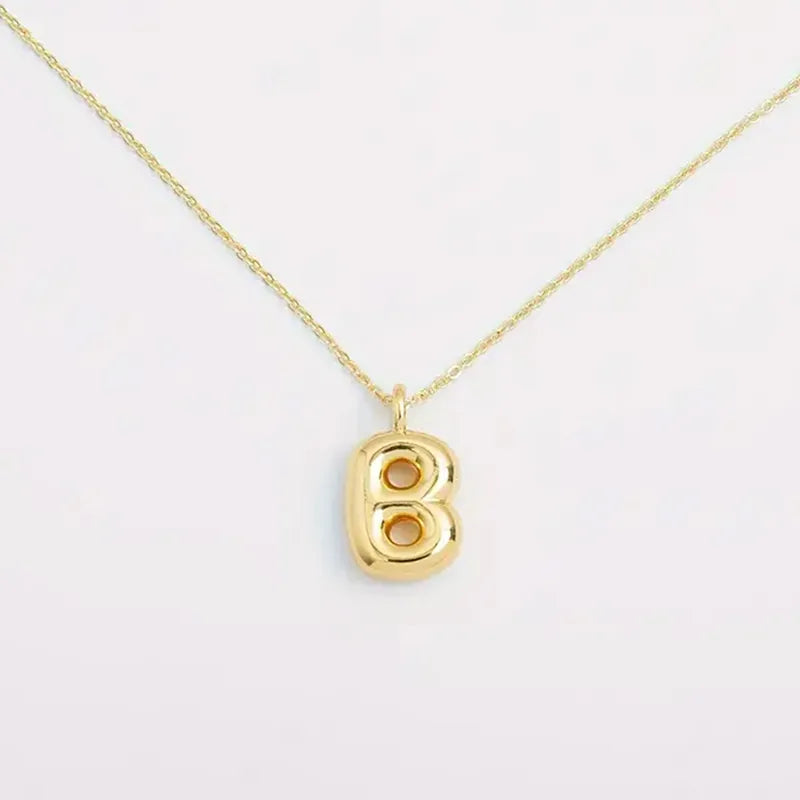 Copper Gold Plated Elegant Simple Style Plating Letter Solid Color Pendant Necklace