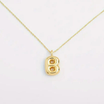 Copper Gold Plated Elegant Simple Style Plating Letter Solid Color Pendant Necklace