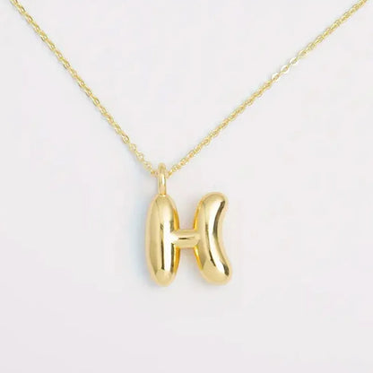 Copper Gold Plated Elegant Simple Style Plating Letter Solid Color Pendant Necklace